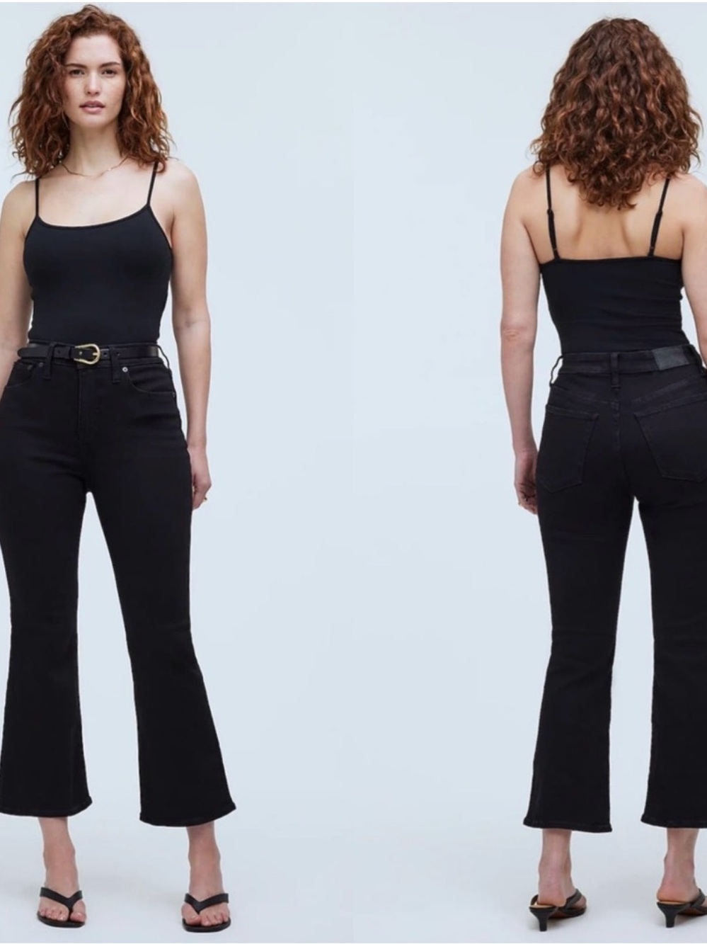 Madewell Black High-Rise Cropped Flare Jeans